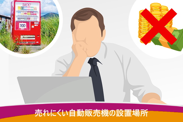 売れにくい自動販売機の設置場所